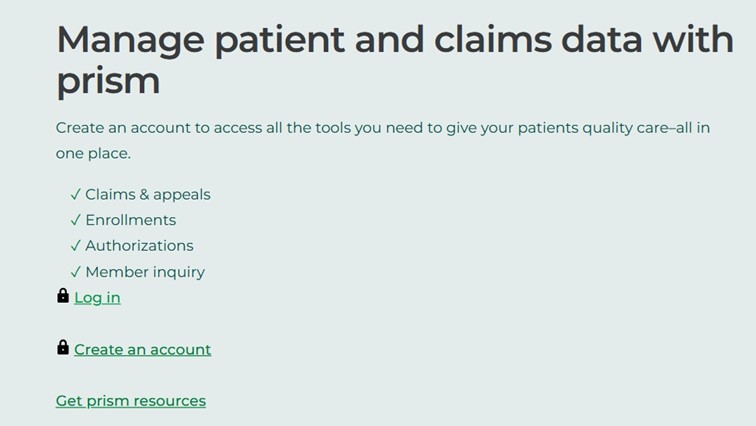 Priority Health Prism Provider Portal